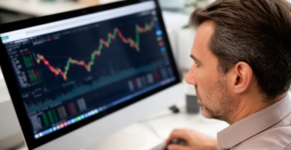 Conseiller financier analysant des données de crédit immobilier sur écran d'ordinateur